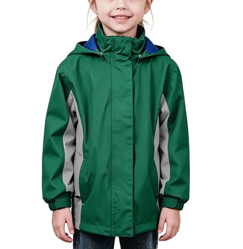 Image of Girls Boys Rain Jackets, Lightweight Waterproof Kids Rain Coats with Hood Windbreakers for Kids