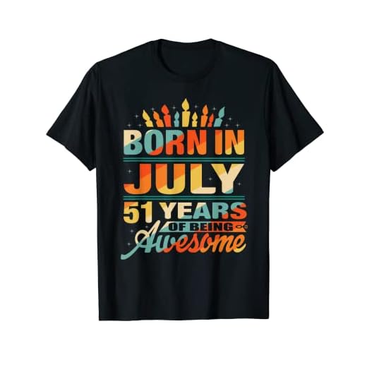 Julio 1971 51 años 51 años 51 años regalos de cumpleaños Gráfico de velas Camiseta