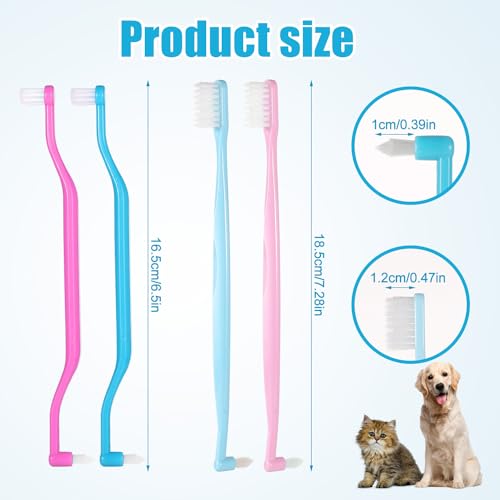 4pcs Dual Sided Cats Toothbrushes, 2 Styles Kitten Toothbrush with Micro Brush Head & Curved Handle Deep Cleaner Cat Dog Dental Care to Reduce Plaque Tartar Formation and Bad Breath 4pcs Dual Sided Cats Toothbrushes, 2 Styles Kitten Toothbrush with Micro Brush Head & Curved Handle Deep Cleaner Cat Dog Dental Care to Reduce Plaque Tartar Formation and Bad Breath
