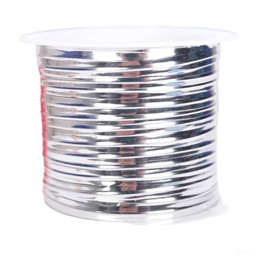 Cordón reutilizable para atar bolsas de alimentos, cinta de embalaje y cierre de bolsa de pan, hilo metálico para manualidades, 4 mm x 15 m, dorado, plateado, rojo, verde, azul, rosa rojo (plata)