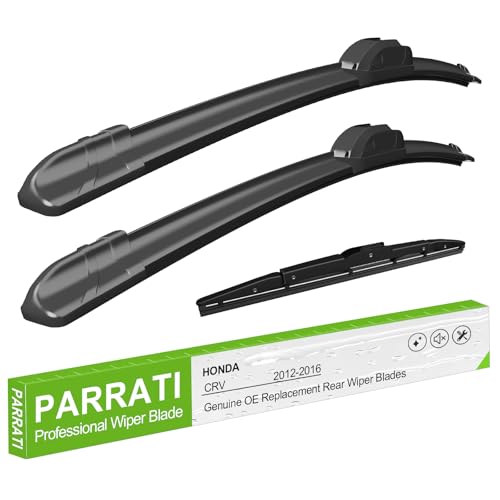 Image of PARRATI Windshield Wiper Blades Fits for 2012-2016 Honda CRV (26 inch+16 inch+13 inch) | Quiet Durable All-Season Streak-Free Wiping, Easy 5-Min Install, Reliable for Family Car Owners & Commuters
