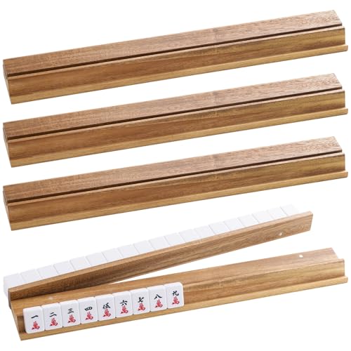 Set de 4 Soportes de Mahjong de Madera Acacia