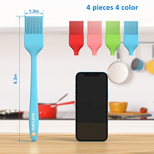 4 Pack Pastry Brush, Suruwu Silicone Basting Brushes Oil Sauce Marinades Butter Spreader With Steel Core, Temperature Resistant For Cake Bbq Grill Baking Kitchen Cooking, Dishwasher Safe #TOP2