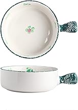 Tigelas de sopa de cebola francesa com alças, panelas de sopa de cerâmica de 590 ml para aveia, cereal, ensopado, sobremesa, seguro para micro-ondas, 1 pacote, C