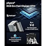 67W USB C Charger, RGB Eco Fast 2-Port Type C Charger, Compact Foldable Power Adapter for iPhone 17/16 Series, MacBook, Galaxy, iPad Pro, Apple Watch (Webb Gray) - Image 3