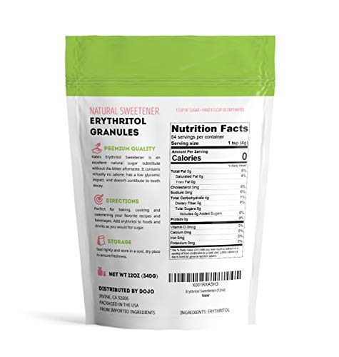 image for Erythritol Sweetener Granules by Kate Naturals. Perfect for Keto, Low 