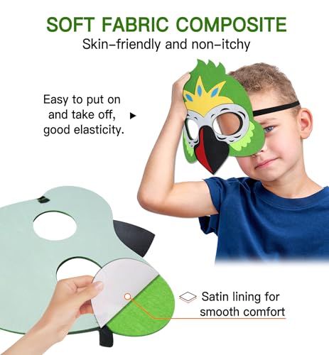 D.Q.Z Bird-Wings Parrot Costume for Kids Dress Up with Mask, Pirate Costume Accessory Halloween Party Favor Toys