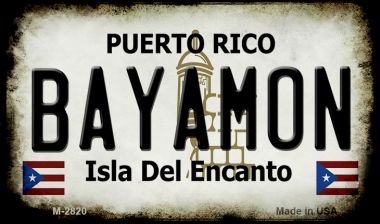 Imán de placa estatal Bayamon Puerto Rico redondo