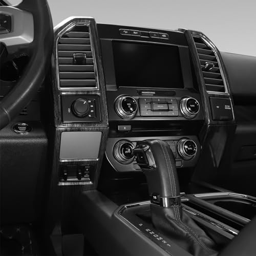 JeCar for F150 Black Wood Grain Interior Trim Kits for 2015-2020 Ford F150 Center Console Dash Air Vent Cover Interior Accessories 4pcs by JeCar - Image 2