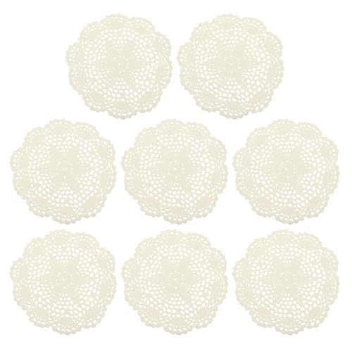 Napperons au crochet pour protéger table des rayures dessous de verre beige - 2