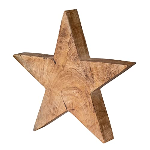 levandeo Stern Holzstern Mango 30cm Mangoholz Braun Natur Dekoration...