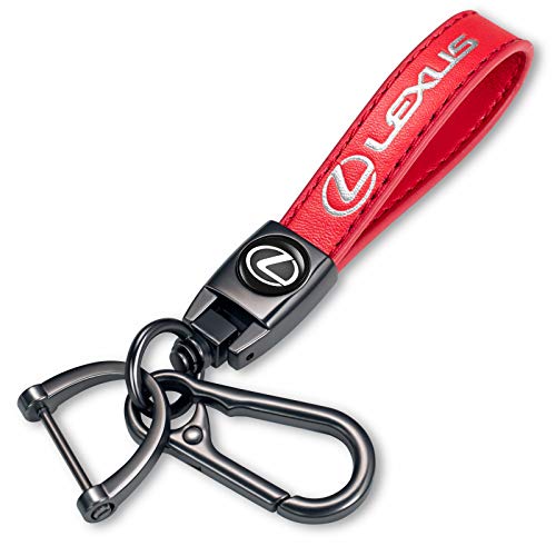 Image of Genuine Leather Car Keychain for Lexus Key Chain for Men and Women Family Present Key Ring Accessories(Red)