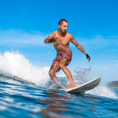 Image of FitsT4 Sports Half Finger Padded Palm Gloves for Diving, Sailing, Jet Skiing, Stand-UP Boarding, Kayaking and Water Skiing, Suitable for Men&Women&Youth