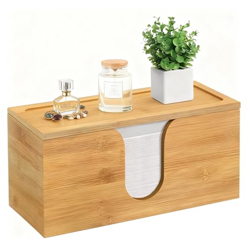 Imagen de BigKing Porta pañuelos con tapa extraíble de bambú