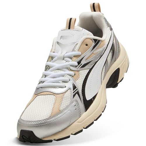 Puma MILENIO TECH Unisex-Sneaker, Warmweiß, Weiß/Silber, 6.5 UK – Ansicht 5