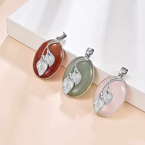 Vijashop Leaf Necklace Red Agate Necklace Natural Gem Stone Pendant Necklace Charm Vintage Fashion Necklace Gifts For Women Girls Birthday Graduation #TOP4