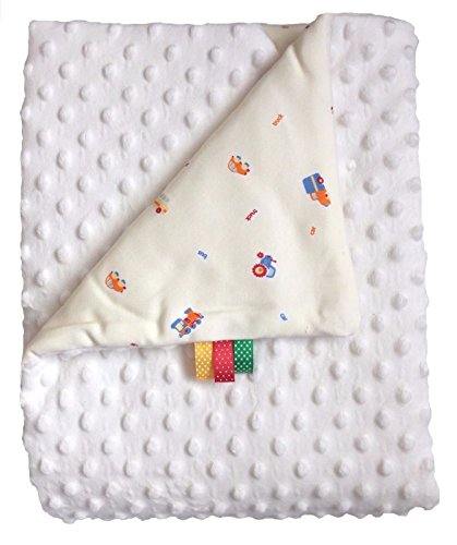 Couverture bébé Minky Coton douce plaid moelleuse polaire douillette double face 75x100 (B/B-2)