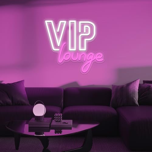 Image of VIP Lounge Neon Signs for Wall Decor, VIP Lounge Led Signs for Room Decor, Neon Light Up Sign with USB Powered for Bar, Hotel, Cafe, VIP Room, Home Decoration