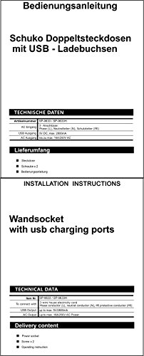 Double prise Schuko avec 2 USB de charge 2800 mA gris graphite pour boîte encastrée double - 4