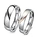 INBLUE Personalized Promise Rings Engraving Name Date Custom Rings for Men Women Boyfriend Girlfriend Couples Stainless Steel Jewelry Engagement Wedding Bands Sets for Him & Her (mne494-2-5)