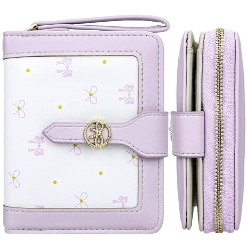 Image of Farcauo Womens Wallet Cute Small Wallets for Women Purple Coquette Bow Women's Wallet Kawaii Card Wallets for Women Ladies Bow Stuff