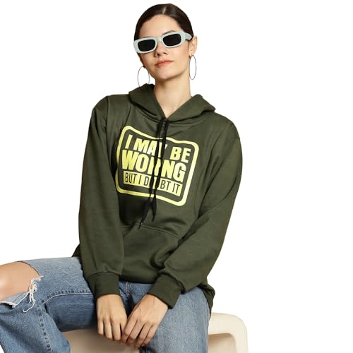 Image of Mack Jonney Printed Hooded Cotton Fleece Sweatshirt for Women-MACK32482