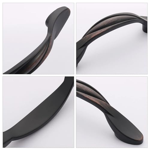 Image of Asidrama 20 Pack 3 Inch(76mm) Oil Rubbed Bronze Cabinet Pulls Heavy-Duty Solid Kitchen Cabinet Handles Oil Rubbed Drawer Hardware for Bathrooms Cupboard
