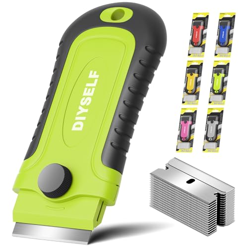 DIYSELF Razor Scraper Tool with 15 Extra Razor Blades, Stove Top Cleaner