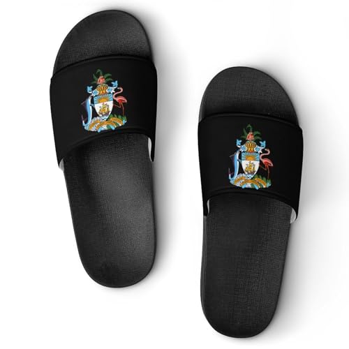 Coat of Arms of The Bahamas Non Slip Slides Sandals for Women Men Quick Drying Shower Shoes for Bathroom Pool Beach