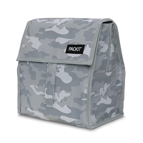 Image of PackIt Freezable Lunch Bag, Tonal Camo Gray
