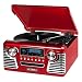 Victrola 50's Retro 3-Speed Bluetooth Turntable with Stereo, CD Player and Speakers, Red
