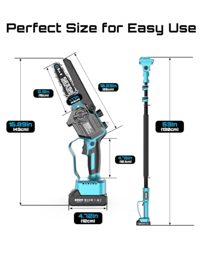 SEESII 6 Inch Cordless Pole Saw