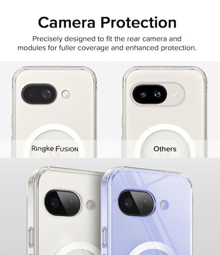 Image of Ringke Fusion Magnetic Compatible with Google Pixel 9a Case Cover [Strong Magnet] Transparent Hard Back Shockproof Soft TPU Bumer Pixel 9a Back Cover - Magnetic Clear