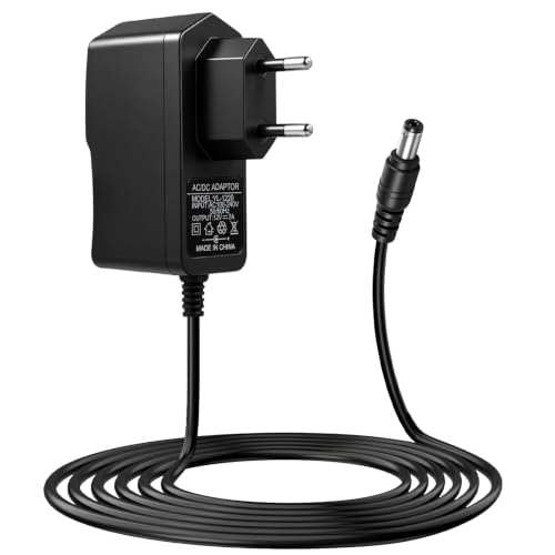 Adaptador de Corriente 12V 2A Universal, Fuente de Alimentación AC 100‑240V a DC 12V 24W con Conector DC 5,5 x 2,5 mm para Tiras LED, Router, Cámara CCTV, TV Box, Pantalla, Monitor LCD