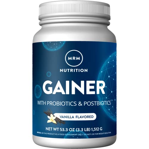 MRM Nutrition Gainer Protein with Probiotics + Postbiotics | Vanilla Flavored | 25g Protein | Whey Concentrate + Isolate + micellar Casein| Slow + Fast digesting| with Digestive enzymes | 18 Servings #1