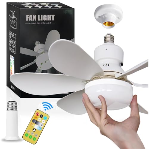 Opiniones y reviews de Focos para el techo para comprar online. 45 Ventilador De Techo Con Luz,E27 Ventiladores De Techo Con Control Remoto De Luces Con Rosca,Ventilador De Techo De 6 Aspas De 20.5 Pulgadas,40w Pequeño Silenciarventilador De...