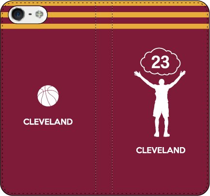 iPhone7/7Plus対応/iPhone用選択可:バスケットシルエット手帳ケース(クリーブランド:23番_A) iPhone SE用 iPhone7/7Plus対応/iPhone用選択可:バスケットシルエット手帳ケース(クリーブランド:23番_A) iPhone SE用