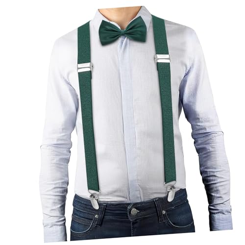 1Set Adjustable Bow Tie and Suspender for Boys Stylish Elastic Suspenders for Trousers and Pants Comfortable for Parties and Everyday Wear Complete Outfit