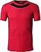 jeansian Hombre Camisetas Deportivas Wicking Quick Dry tee T-Shirt Sport Tops LSL133 (US S(165-170cm 60-65kg), LSL3225_Red)