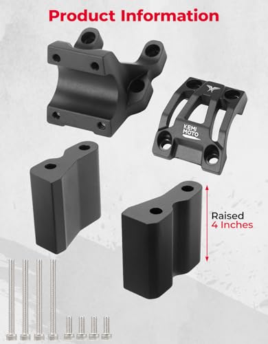 Image of KEMIMOTO Direct Mount Riser Stem Raised 4 inch Compatible with Surron Light Bee | CNC Aluminium Handle Bar Riser Fit for X160 X260 Talaria Sting Talaria XXX for Electric Dirt Bike 31.8mm Bar Clamp E-Bike