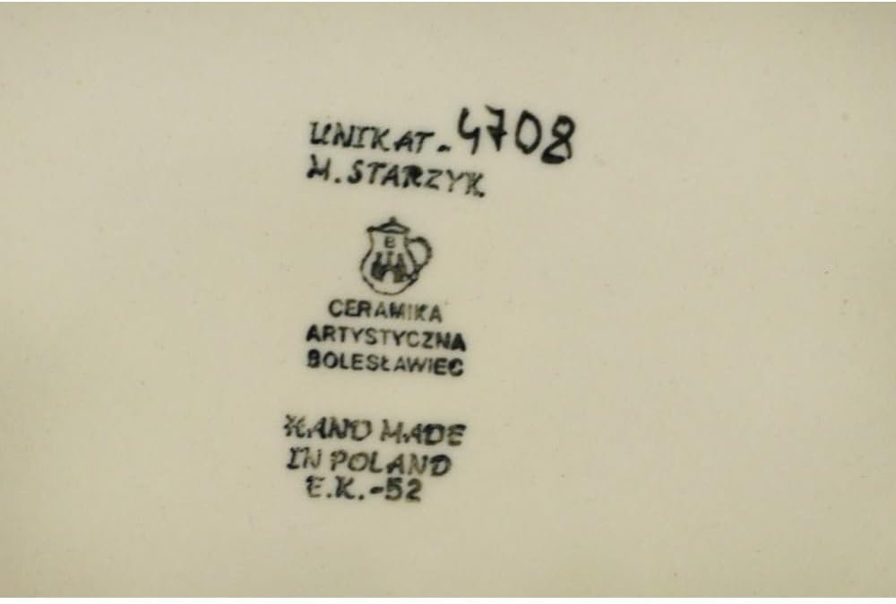 Polmedia Polish Pottery Mixing Bowl 12-inch UNIKAT - Autumn Bunch Pattern Handmade in Boleslawiec Poland by Ceramika Artystyczna + Certificate of Authenticity