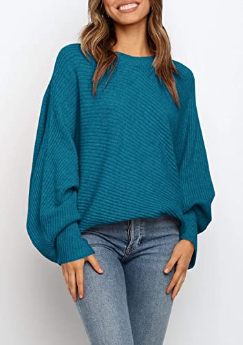 Image of Mafulus Womens Oversized Sweater Fall Winter Slouchy Pullover Jumper Tops | Crewneck,Batwing Sweaters Puff Long Sleeve,Cable,Ladies,Chunky,Knit,Tunic,Warm,Soft Sweaters