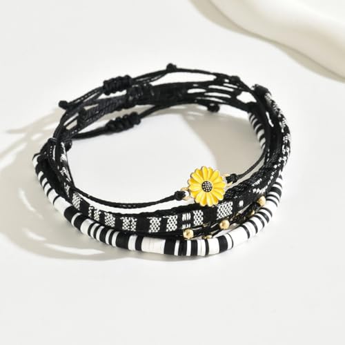 Image of Beach Summer Ankle Bracelet for Women Handmade Braided Adjustable String Anklets Waterproof Surfer Bracelet
