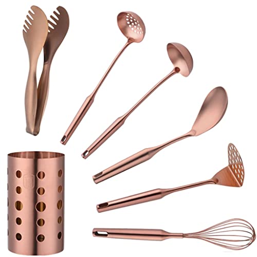 JJZXD Tubo de Palillos Utensilios de Cocina Juego de colador de cucharón de Sopa Agitador de Huevos Clip de Alimentos Utensilios de Cocina (Color : B, Size : 7pcs) Cover