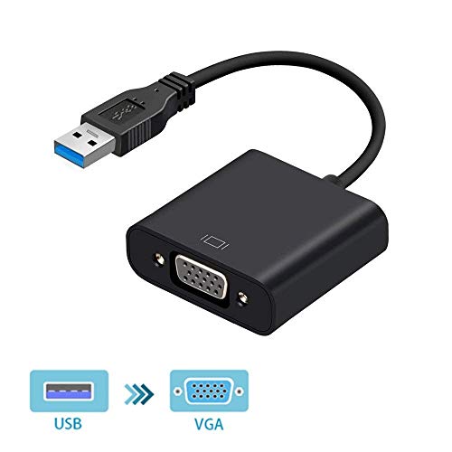 HOPLAZA - Conversor de Cable Externo para vídeo VGA (USB), Color Negro