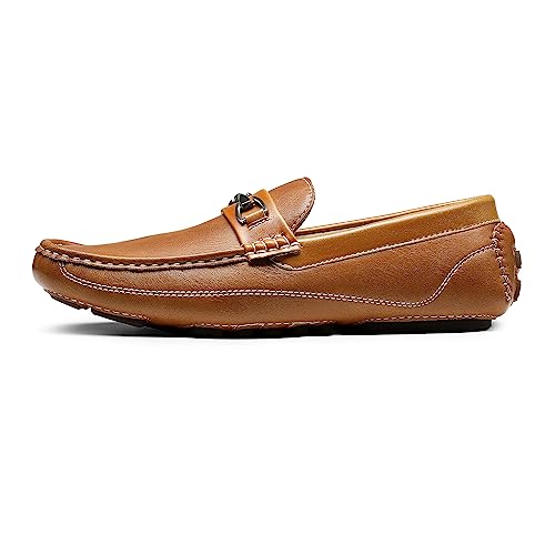 Bruno Marc Men's Driving Moccasins Penny Loafers Slip on Loafer Shoes,Size 7,Tan,BM-Pepe-3