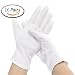 16 Pairs White Cotton Gloves for Coin Jewelry Silver Inspection, 8.6" XLarge Size