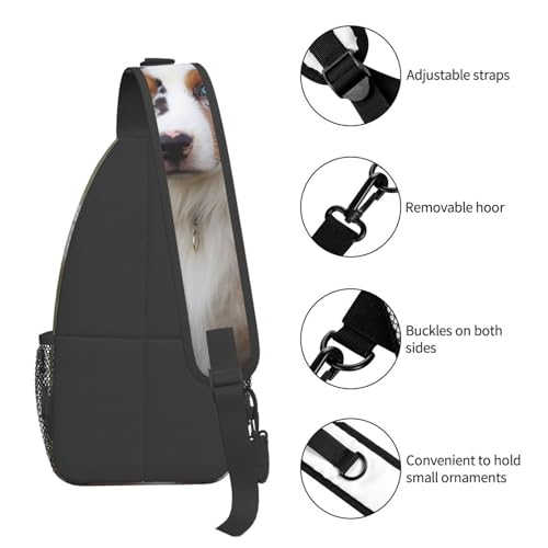 Mochila tipo sling deportiva negra ligera para trekking miniatura 5