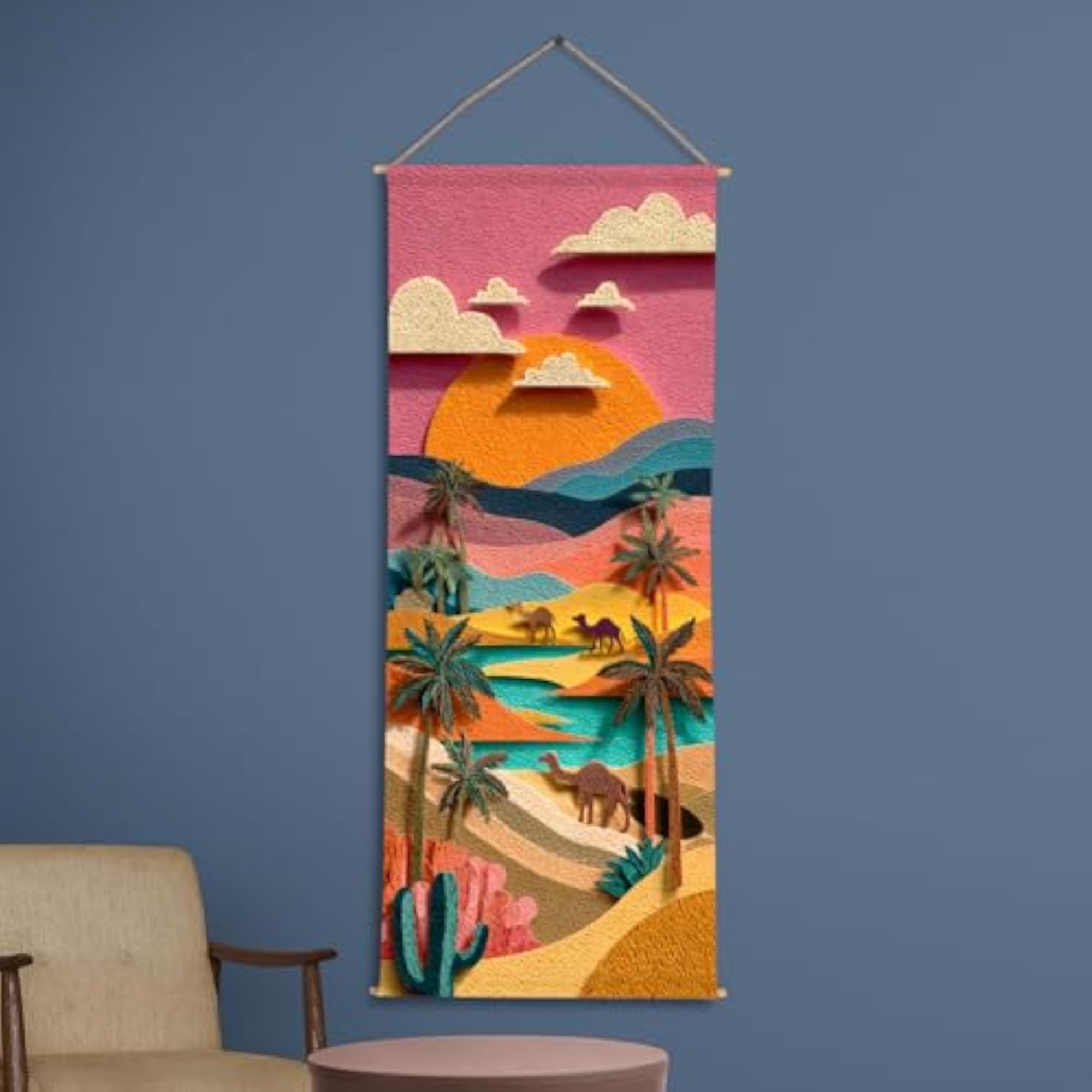 Nature Theme Wall Hanging Tapestry 24x60 In