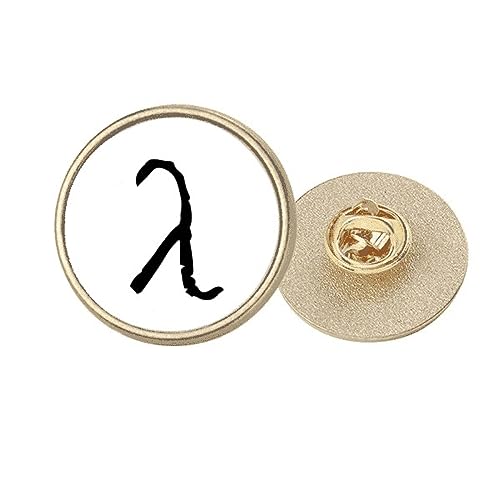 Broche en métal doré alphabet grec lambda noir, le cadeau symbolique parfait pour un proche